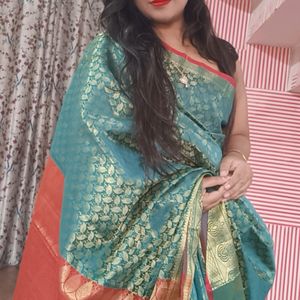 Green Banarasi Saree Sare