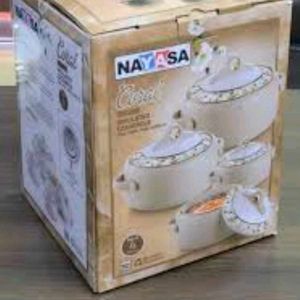 🆕branded Nayasa 3  Casserole Insulated Hot Pot