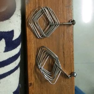 Steel Earrings Geometrical Shape,  New