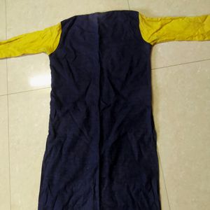 Woman's Cotton Kurta With Jeans Cloth