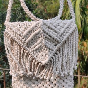 Macrame Off White Sling Bag