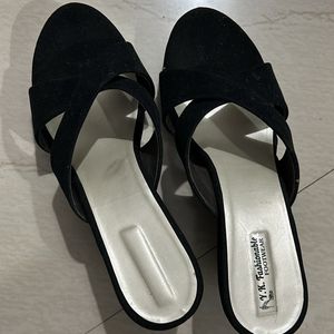 Heeled Wedges (Black 2 Inch Heel)