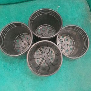 4 Black Pots For Plants, 70 Sale