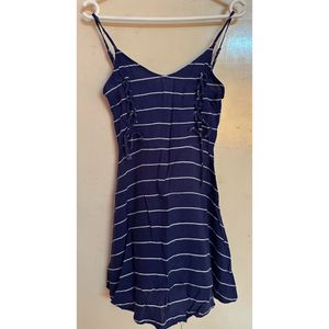 Blue Strap Stripe Dress