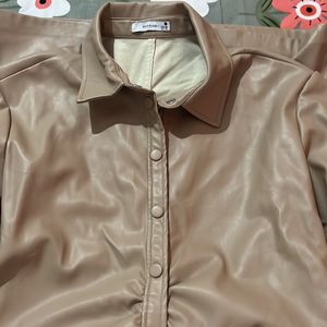 Leather Dress - Beige Color