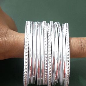 Bangles For Children ( Silver , Pack Of 12)