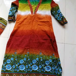 Stitched Kurta Top With Dupatta