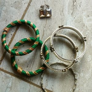 Jewellery Set With Bangles And Earrings