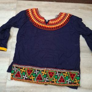 Girls Semi Indo Western Kurti on Leggings And Jean