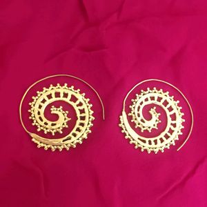 Circle Real Brass Earring. Bohemian Style