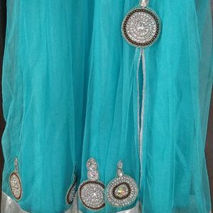 Blue Anaarkali Dress