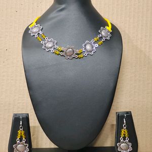 Brand New Oxidised Cheek Choker Necklace Jewellery