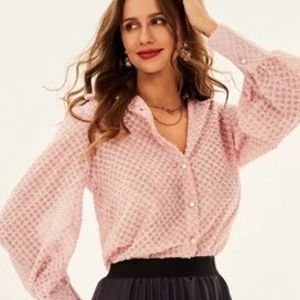 Urbanic Pink Furry Feel Textured Shirt