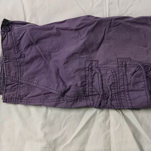 Purple Colour Denim Short