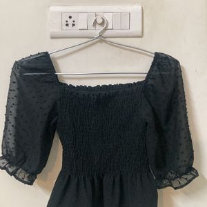 Black Smock Top Cropped (Urbanic)