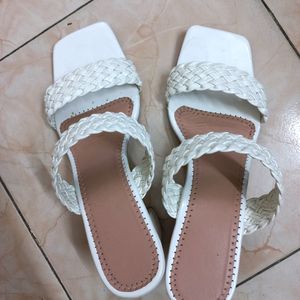 Sale !! White Block Heels