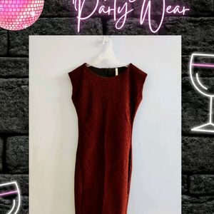 Maroon Shimmer Party Wear