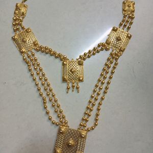 golden double necklace