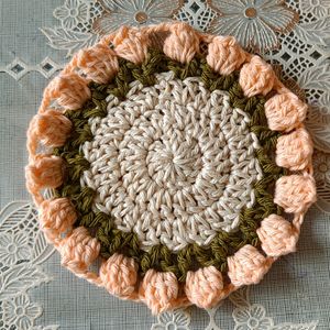 Crochet Tulip Tea Coaster Set.