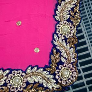 Designer Saree With Cutwork