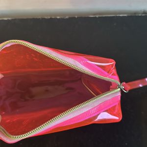 Transparent Neon Pink Pouch