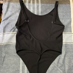 Black Backless Bodysuit