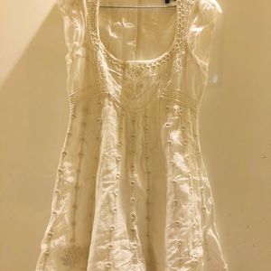 FRENCH CONNECTION FULLY EMBROIDERED DRESS IN S/M