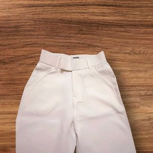 Stella White Side Hook Trousers