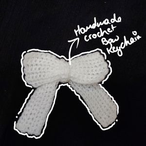 Handmade Crochet Bow Keychain