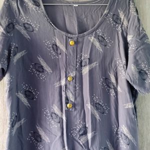 Light Weight Grey Printed Kurti