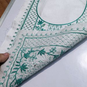 Combo Of 2 Neck Embroidery Patches White RamaGreen