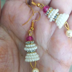 White Pearl Jhumki Earring