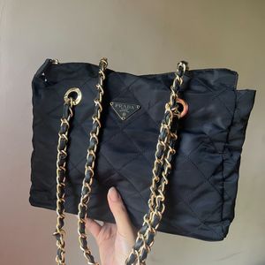 Prada quilted nylon shoulder bag