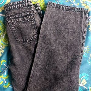 Charcoal Black Straight Fit Jeans