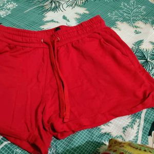 Red Stretchable Shorts