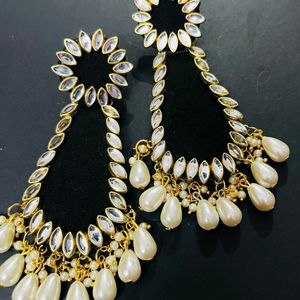 Fancy Party Wear Havey Long Size Fabric Earrings