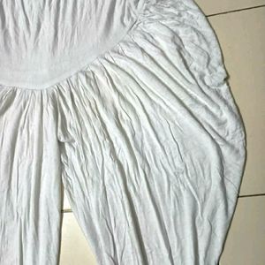 White Dhoti Pattern Patiala/Bottom Wear For Women