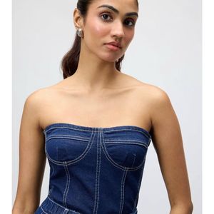 Freakins Denim Corset Bodysuit