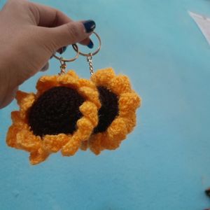 Combo Sunflower Crochet Keychain