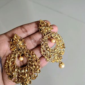 Aesthetic Kundan Work Earings