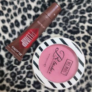 Zudio Lip Gloss And Pink Cheek Blusher