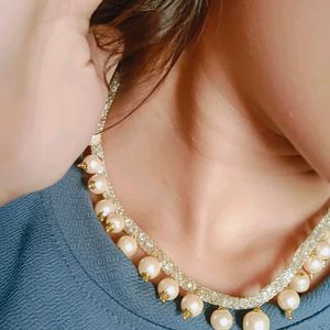 Ethnic Traditional And Fency White Pearl Necklace