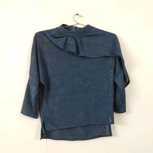 Navy blue cold shoulder top (girl's)