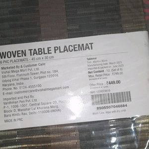 Woven Table Placemat SET OF 6