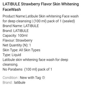 Latibule Strawbery Flavor Skin Whitening Face Wash