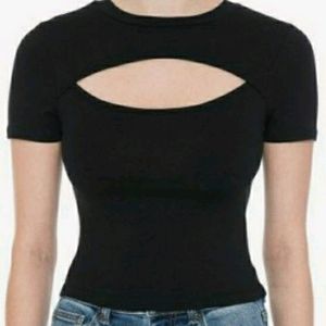 Black Cut-out Fitted Top