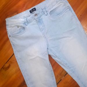 Mid Waisted Light Blue Jeans For Women