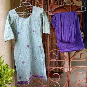 Beautiful Kurta Churidar And Dupatta Set💙💜💙💜