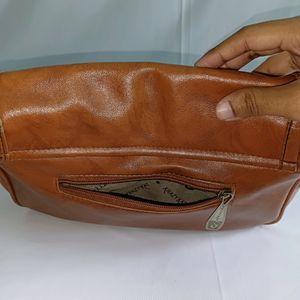 Brown Faux Leather Slingbag