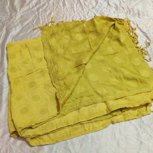 Yellow Printed Plain Stole Shawl (Women)